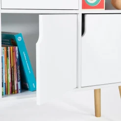 Meuble de rangement cube enfant EMMIE avec 6 cases en bois blanc