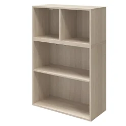Meuble de rangement effet chêne portes battantes vitrées GoodHome Atomia H. 112,5 x L. 75 x P. 37 cm