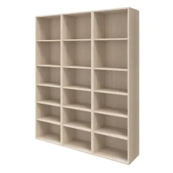 Meuble de rangement effet chêne avec portes battantes vitrées GoodHome Atomia H. 187,5 x L. 150 x P. 37 cm