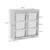 Meuble de rangement enfant. naturel. 6 bacs de rangement en plastique