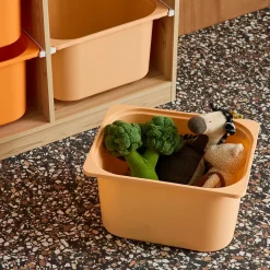 Meuble de rangement enfant 6 bacs de rangement en plastique orange pêche - Sora