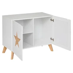 Meuble de rangement enfant Étoile - bois - blanc - 65x79 cm - Atmosphera