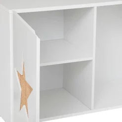 Meuble de rangement enfant Étoile - bois - blanc - 65x79 cm - Atmosphera