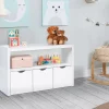 Meuble de rangement enfant MANA en bois blanc 3 tiroirs cubes sur roulettes