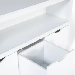 Meuble de rangement enfant MANA en bois blanc 3 tiroirs cubes sur roulettes