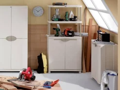 Meuble de rangement intérieur/extérieur coloris beige - Longueur 70 x Profondeur 45 x Hauteur 184 cm