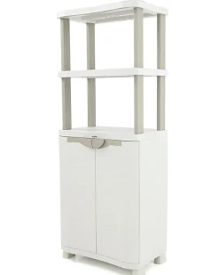Meuble de rangement intérieur/extérieur coloris beige - Longueur 70 x Profondeur 45 x Hauteur 184 cm