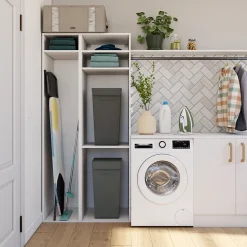 Meuble de rangement ouvert blanc GoodHome Atomia H. 187,5 x L. 87 x P. 45 cm