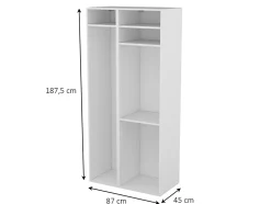 Meuble de rangement ouvert blanc GoodHome Atomia H. 187,5 x L. 87 x P. 45 cm
