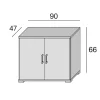 Meuble De Rangement Polyvalent À Double Porte, Blanc Et Béton