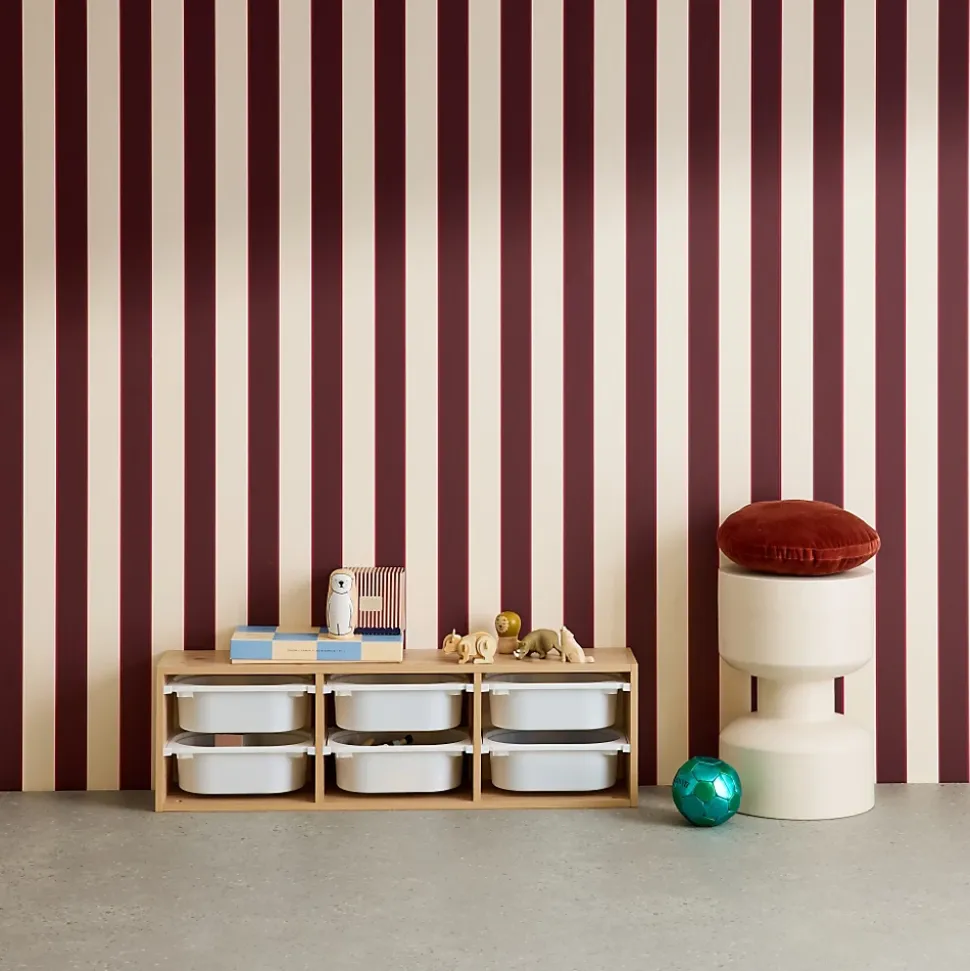 Meuble de rangement pour enfant. naturel. 6 bacs en plastique