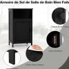 Meuble de Rangement pour Salle de Bains,en MDF avec 1 Porte,avec Étagère Réglable,Armoire de Salle de Bain (Noir)