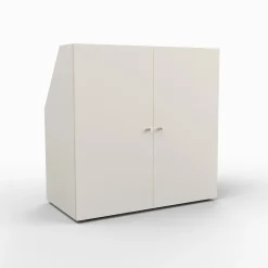 Meuble de rangement sous pente 2 portes CALI Blanc - H. 100 x L. 100 x P. 51.8 cm