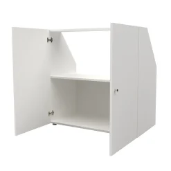 Meuble de rangement sous pente 2 portes CALI Blanc - H. 100 x L. 100 x P. 51.8 cm