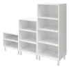 Meuble de rangement sous escalier blanc avec portes battantes GoodHome Atomia H. 122,5 x L. 150 x P. 47 cm