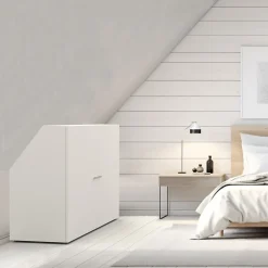 Meuble de rangement sous pente 2 portes blanc CINA