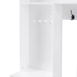 Meuble d'entrée - Armoire d'entrée avec Banc à Chaussures, 4 Crochets et 2 Tiroirs, Porte MDF - 100x35x180 cm, Blanc
