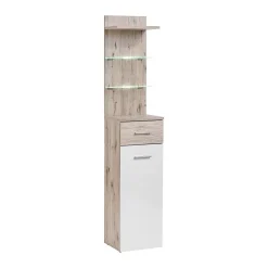 Meuble dentrée - ONYX 4 - Coloris chêne et blanc
