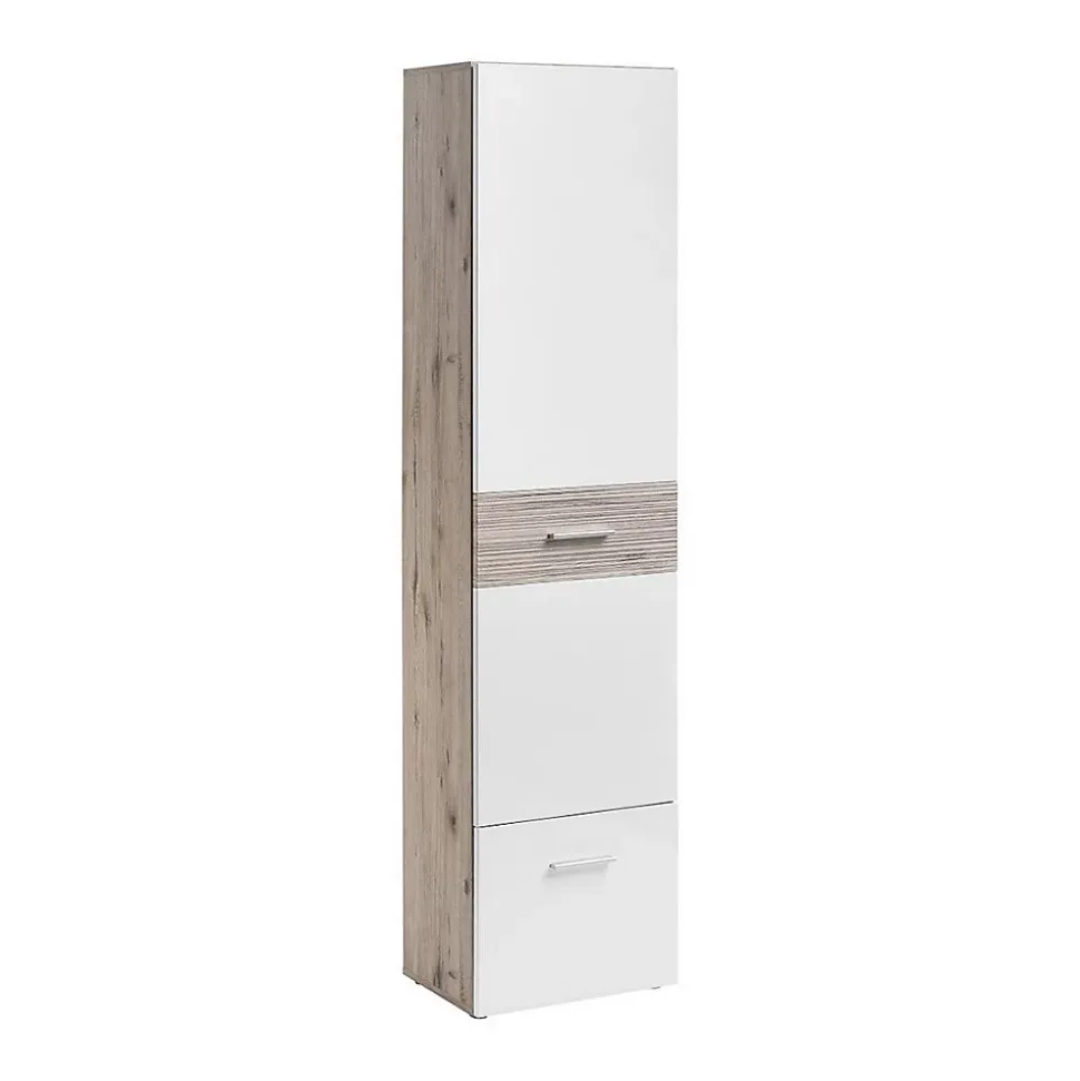 Meuble dentrée - ONYX 4 - Coloris chêne et blanc