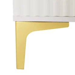 Meuble d'entrée avec Banc et 6 Patères Dorées - Portemanteau Moderne avec Rangement et Pieds Dorés - Blanc - 120x40x191 cm