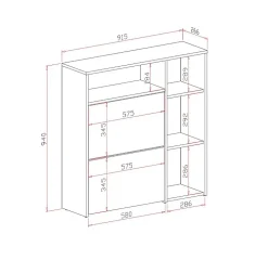 Meuble d'entrée Dafenagya, Crochet d'entrée, Console de rangement multifonction, 92x27h94 cm, Chêne clair et Blanc