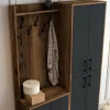 Meuble d'entrée Dgottard, Crochet d'entrée, Console de rangement multifonction, 120x35h200 cm, Noyer et Anthracite
