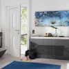 Meuble d'entrée Dlentin, entrée multifonction moderne, casier polyvalent pour hall d'entrée, 50x27h140 cm, anthracite brillant