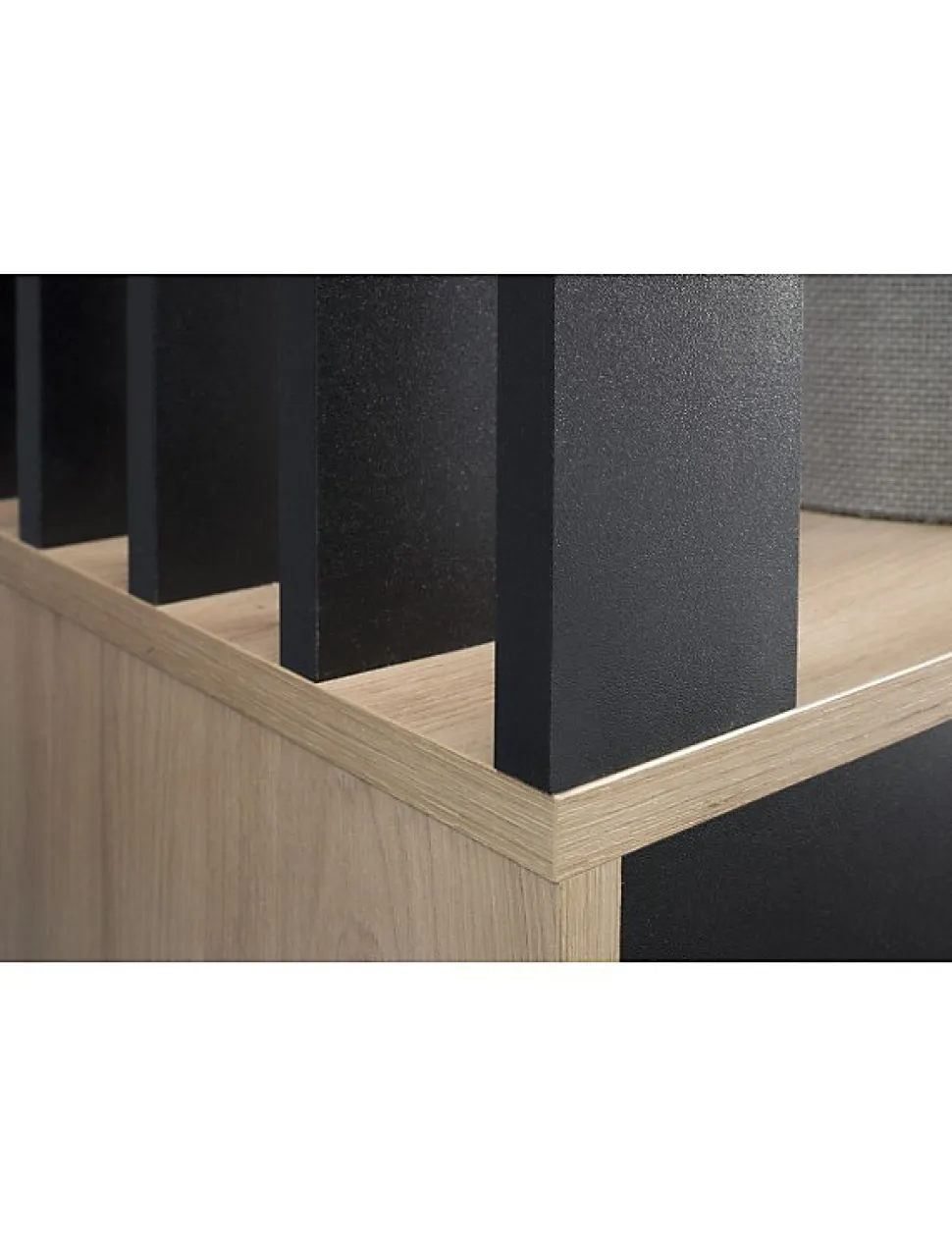 Meuble d'entrée EMILIO coloris chêne artisan et noir 100x33 H.189,4 cm