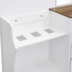 Meuble D'entrée 4-en-1 - Miroir + Tiroirs + Cintres + Porte-parapluie - Fonctionnel - Blanc