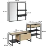 Meuble d'entrée en métal noir et bois 5 patères et range chaussures l. 150 cm Homesight Wilko