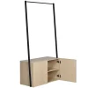 Meuble d'entrée en métal noir et bois 1 penderie et 1 caisson de rangement 2 portes l. 90 cm Homesight Alta