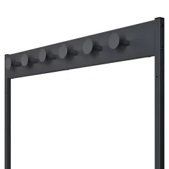 Meuble d'entrée en métal noir et bois 5 patères 2 tablettes l. 90 cm Homesight Trevor