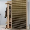 Meuble d'entrée Liana, Crochet d'entrée, Composition pour l'atrium, Console de rangement multifonction, 135x36h194 cm, Chêne