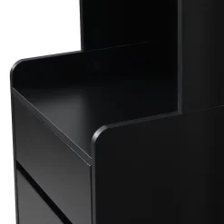 Meuble d'entrée Moderne avec Banc de Rangement et 4 Patères - Portemanteau Multifonction avec Panneau Mural - Noir - 100x35x180 cm