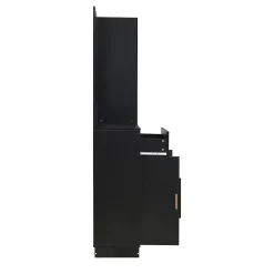 Meuble D'entrée Multifonction - Miroir, Rangement Intégré - Moderne Et Pratique,noir