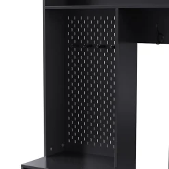 Meuble D'entrée Murale 4-en-1, Banc+tiroirs+cintres ,Noir,100x35x180 Cm