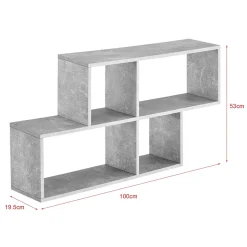 Meuble Mural Bryne 100 x 20 x 53 cm Effet Béton en.casa