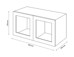 Meuble mural portes battantes vitrées effet chêne GoodHome Atomia H. 37,5 x L. 75 x P. 37 cm