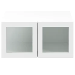 Meuble mural portes battantes vitrées blanches GoodHome Atomia H. 37,5 x L. 75 x P. 37 cm