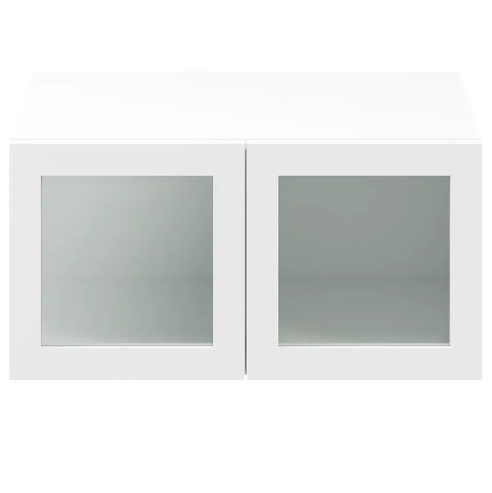 Meuble mural portes battantes vitrées blanches GoodHome Atomia H. 37,5 x L. 75 x P. 37 cm