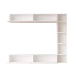 Meuble mural Rebecca Mobili Kadab 143,5x169x26 Panneau de particules Blanc Moderne ENSEMBLE 3 pcs
