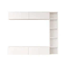 Meuble mural Rebecca Mobili Kadab 143,5x169x26 Panneau de particules Blanc Moderne ENSEMBLE 3 pcs