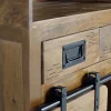 Meuble porte-bouteilles en bois de manguier et metal