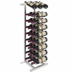 Meuble Range Bouteille Caviste. Îlot point de vente (27 Bouteilles) nickel