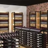 Meuble Range Bouteille Caviste. Îlot de vente 1.42m. Kit de Supports 702 bouteilles. 2 extensions noir