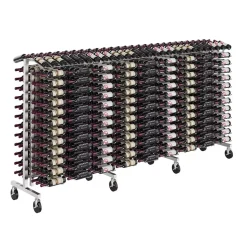 Meuble Range Bouteille Caviste. Îlot de vente 1.42m. Kit de Supports 702 bouteilles. 2 extensions noir