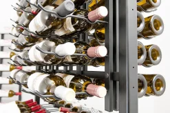 Meuble Range Bouteille Caviste. Îlot de vente 2.2m. Kit de Supports 576 bouteilles. Noir avec 1 extension