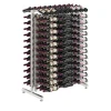 Meuble Range Bouteille Caviste. Îlot de vente 1.42m. Kit de base Supports pour 234 bouteilles. Acier brossé