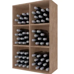 Meuble Range Bouteille de vin Série Godello en Pin Clair armoire 6 cubes