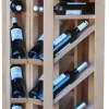 Meuble Range Bouteille de vin Série Godello en Chêne massif coin 18 bouteilles avec triple présentoir